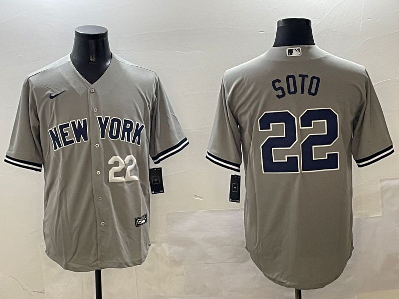 Men New York Yankees #22 Soto Grey Game 2025 Nike MLB Jersey style 2